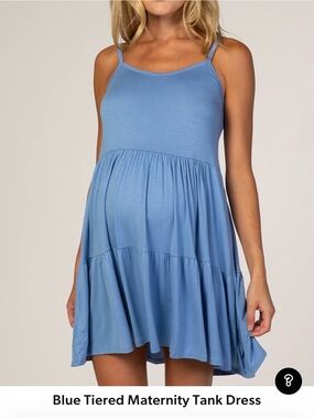Blue Tiered Maternity Tank Dress